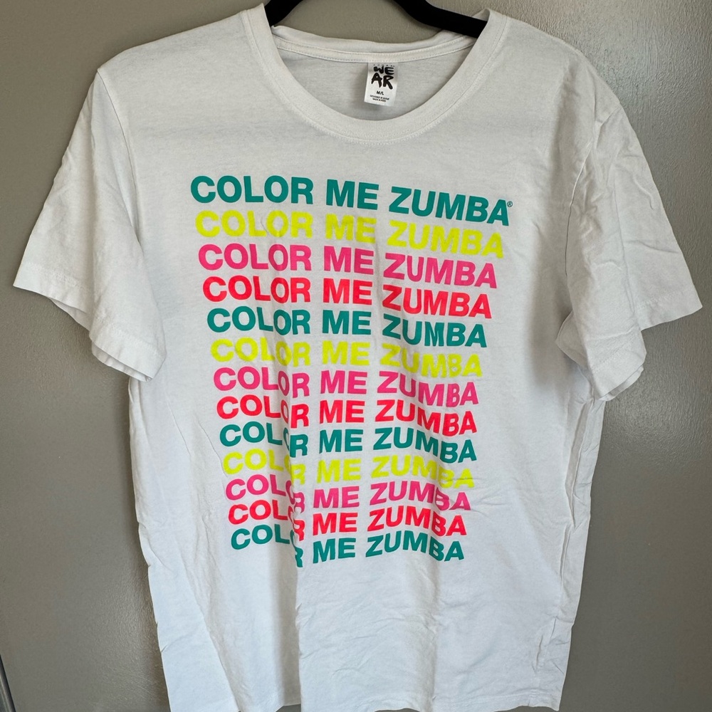 Zumba Fitness White Tee with Colorful Print - Picture 3 of 3